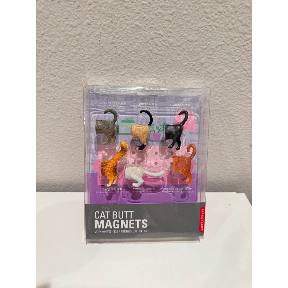 Kikkerland Cat Butt Refrigerator Magnets Set of 6 Fun Novelty Gift Decoration